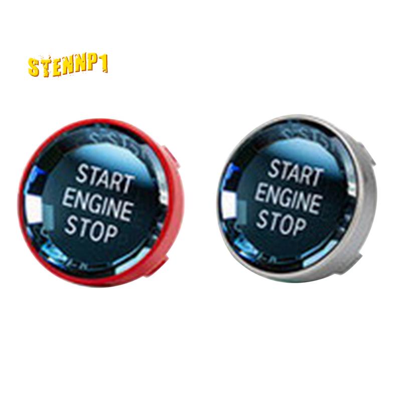 Bộ 2 Miếng Dán Công Tắc Khởi Động Xe Hơi Màu Đỏ / Bạc Đính Pha Lê Sang Trọng Cho BMW- 3 / 5 Series