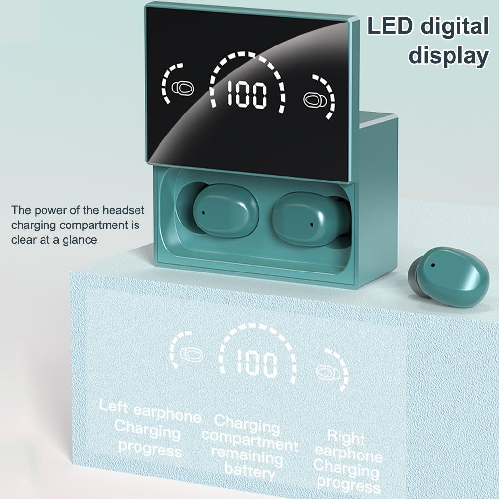 Tai Nghe Bluetooth Không Dây V5 2 IPX5 Chống Thấm Nước Có Màn Hình LED Hiển Thị