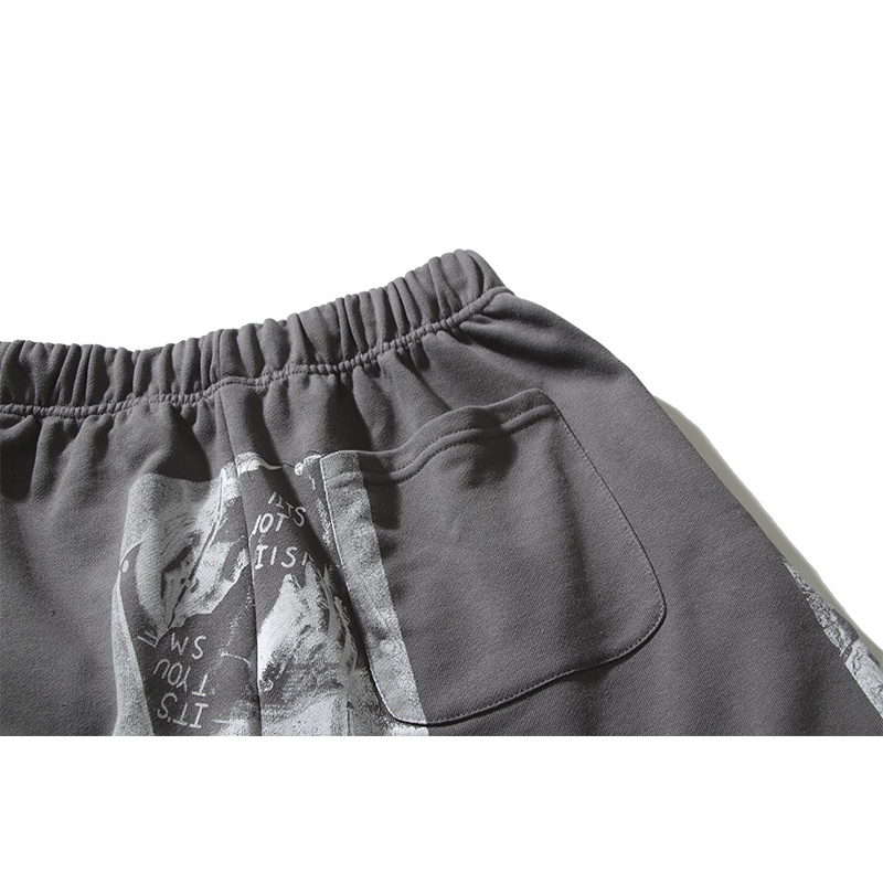 Quần Short Vải Lông Cừu Ống Rộng Họa Tiết Trái Tim Đỏ Nghệ Thuật Đường Phố Âu Mỹ Cổ Điển Đường Phố Cao Cấp Cho Nam Và Nữ Fhdfsdgd