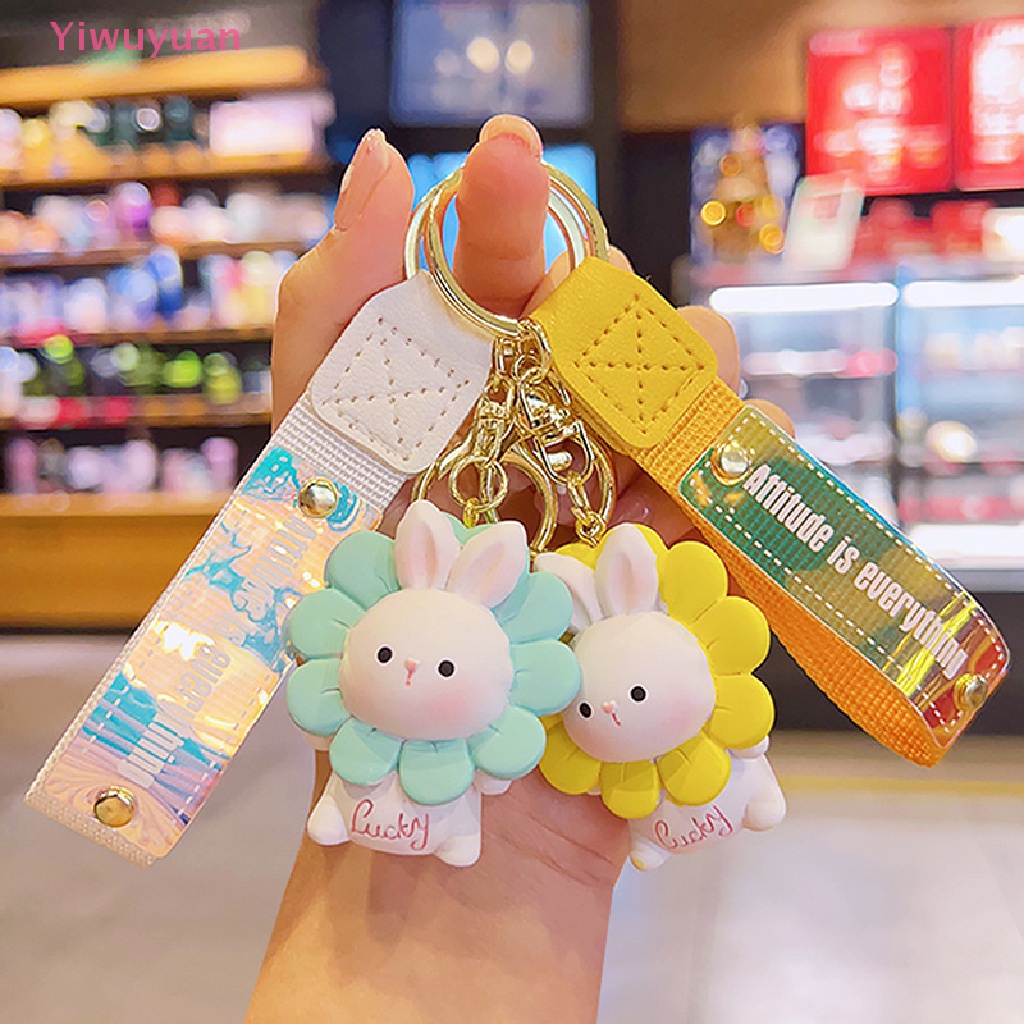 < Yiwuyuan > Mới Móc Khóa Hình Thỏ Hoa Hướng Dương Dễ Thương Thời Trang Dành Cho Cặp Đôi
