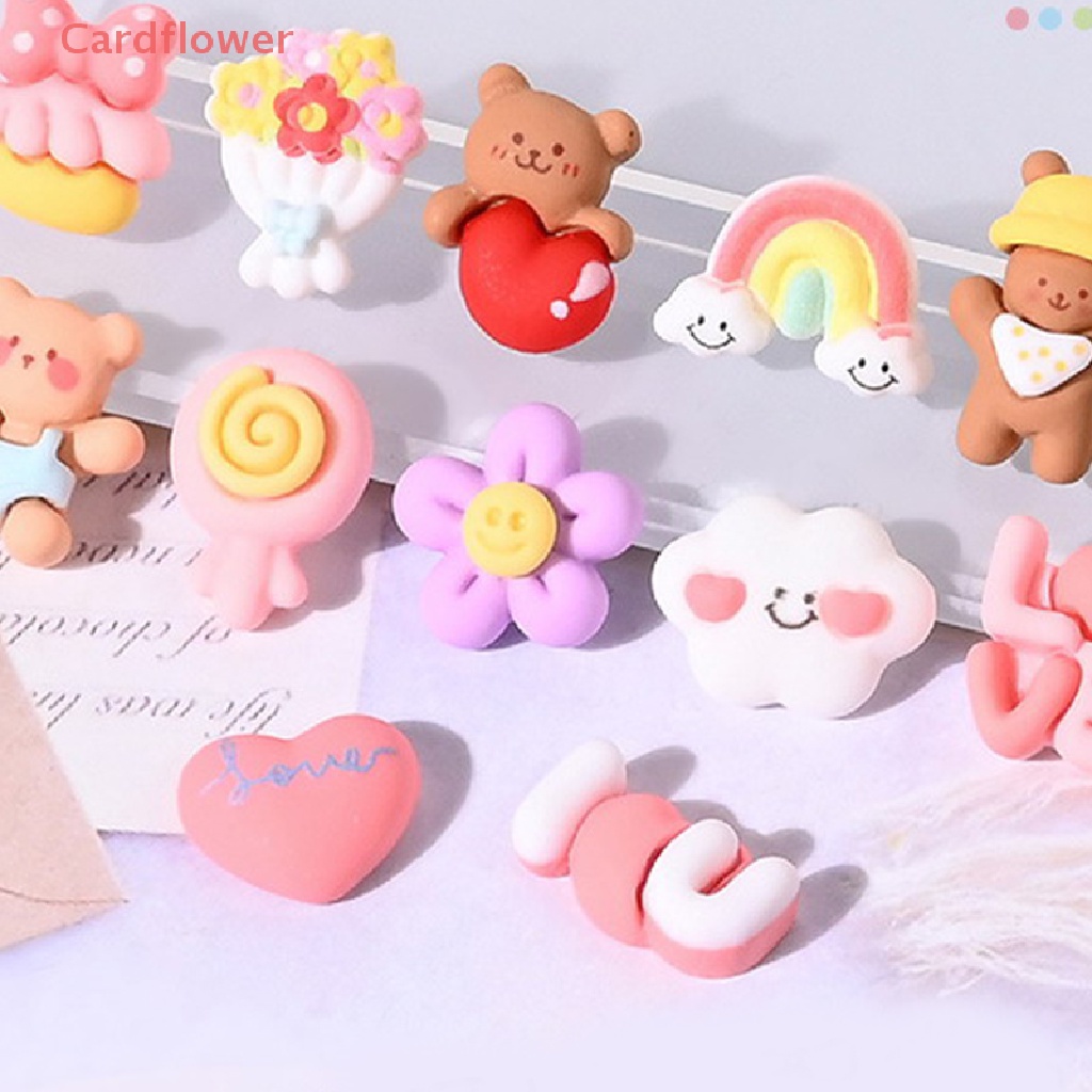 Bộ 10 Phụ Kiện Trang Trí Ốp Điện Thoại Hình Gấu Hoạt Hình Dễ Thương