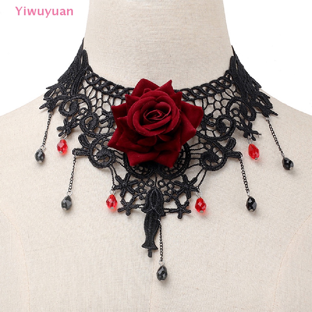 Vòng Cổ Choker Phối Ren Hoa Phong Cách Gothic Thời Trang Mới