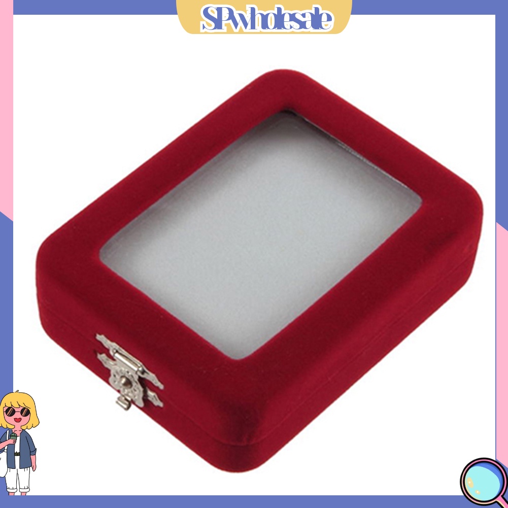 &lt;SPwholesale&gt; Hộp Đựng Trang Sức Bằng Nhung Đỏ Tiện Dụng