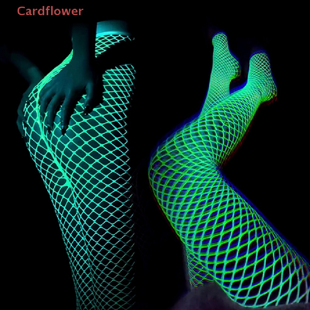 &lt; Cardflower &gt; Quần Tất Lưới Phát Quang Trong Bóng Tối Cạp Cao Dành Cho Nữ Mới