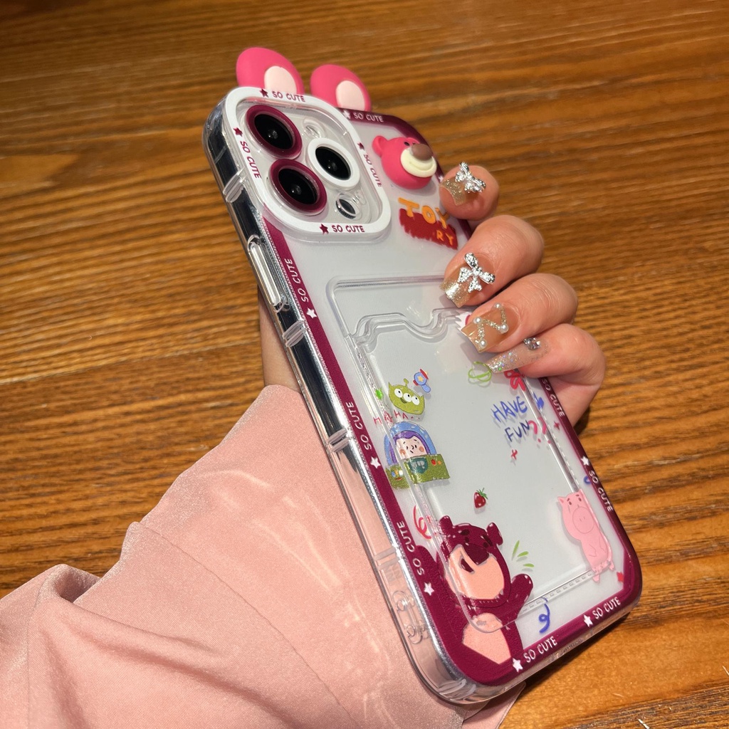 Ốp Điện Thoại Tpu Mềm Trong Suốt Hình Toy Story 3D Có Ngăn Đựng Thẻ Cho iPhone 14 13 12 11 Pro XR XS Max 7 8Plus