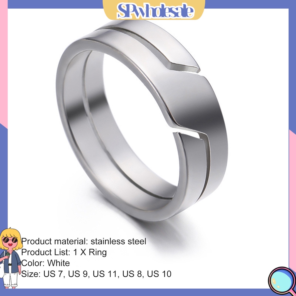 <SPwholesale> Nhẫn Cặp Đôi Bằng Thép Không Gỉ Họa Tiết Hình Học Cổ Điển Phù Hợp Làm Quà Trang Sức Cho Nam Và Nữ Mặc Hàng Ngày