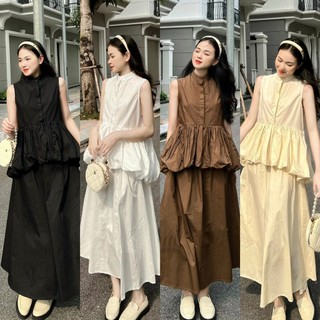 [MÃ MB46] Sét áo pelum kèm chân xoè dáng maxi đi du lịch