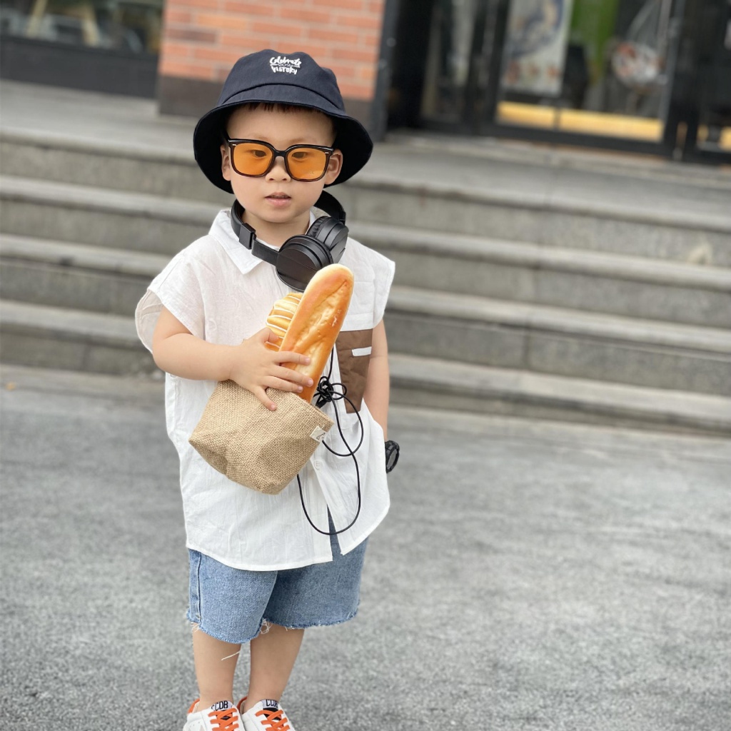 Áo Sơ Mi Mùa Hè Phong Cách Hàn Quốc Kiểu Mới Cho Bé Trai Bé Gái