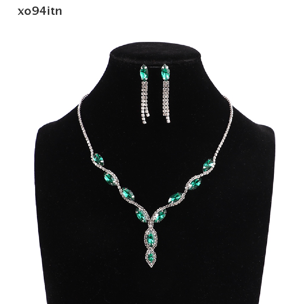 Bộ Trang Sức Vòng cổ Và Bông Tai Tua Rua Đính Đá Thời Trang Dành Cho Nữ