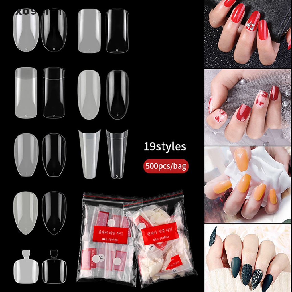 Tn Bộ 500 Móng Tay Giả Múa Ba Lê / Phẳng / Nhọn / Hạt Nhân Tạo / Móng Tay n