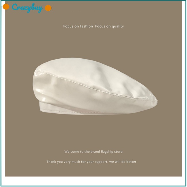 Cr Mũ Beret Da Pu Chống Nắng Thoáng Khí Phong Cách Retro Thời Trang Cho Nữ