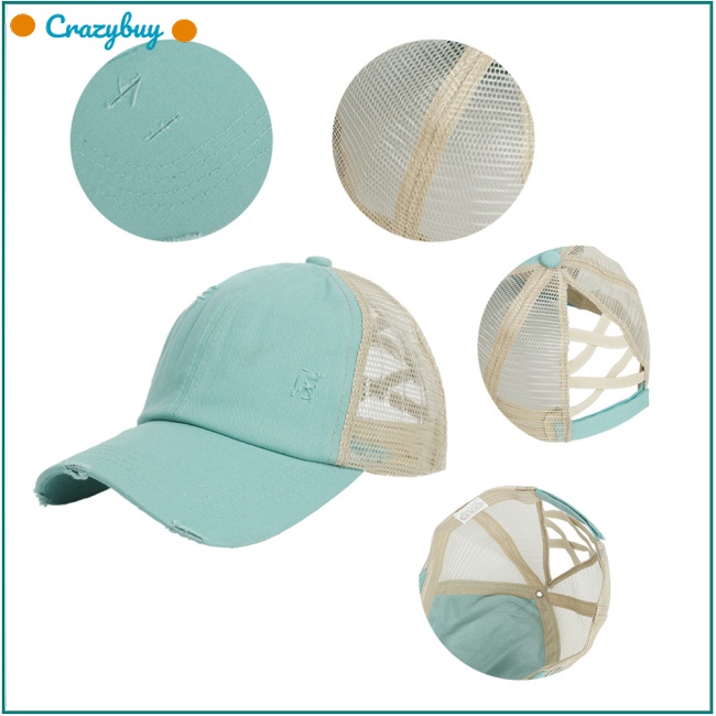 Cr Mũ Lưỡi Trai Phối Lưới Có Thể Điều Chỉnh Thời Trang Cho Nữ