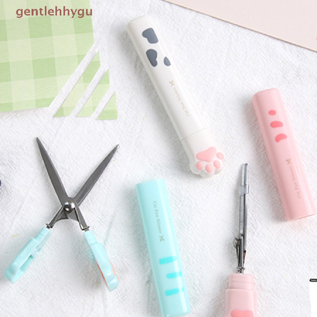 Kéo Cầm Tay Mini Bằng Thép Không Gỉ Hình Bàn Chân Mèo Dễ Thương