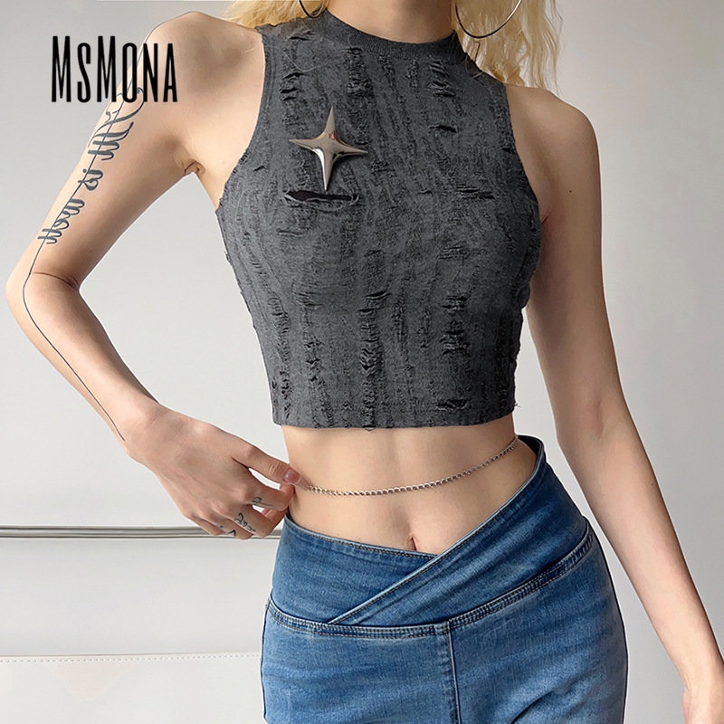 Áo Tank Top Sát Nách Cổ Tròn Màu Trơn Thời Trang 2023 Quyến Rũ Cho Nữ