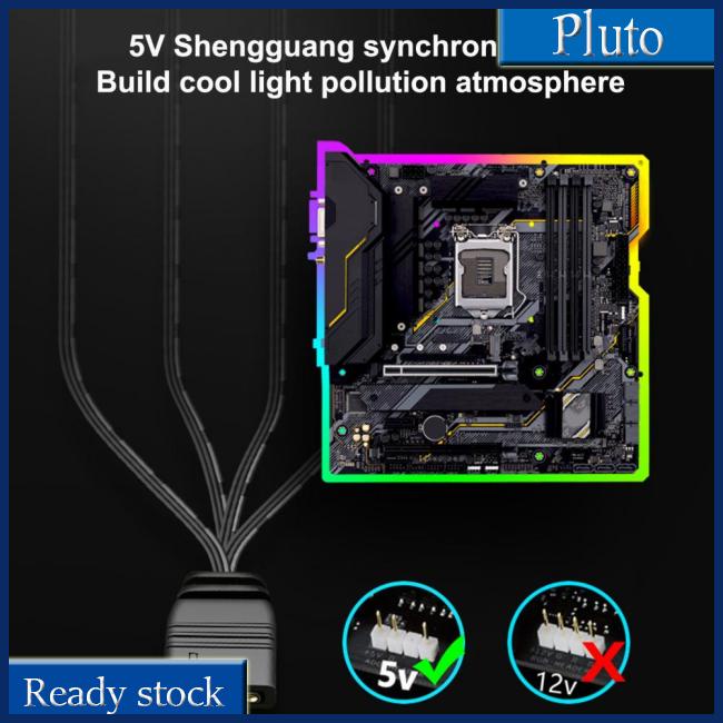 Mới Dây Cáp Nối Dài Bo Mạch Chủ Argb 5v 3 Chấu 1 Sang 4 33.5cm Có Bảo Vệ Bàn