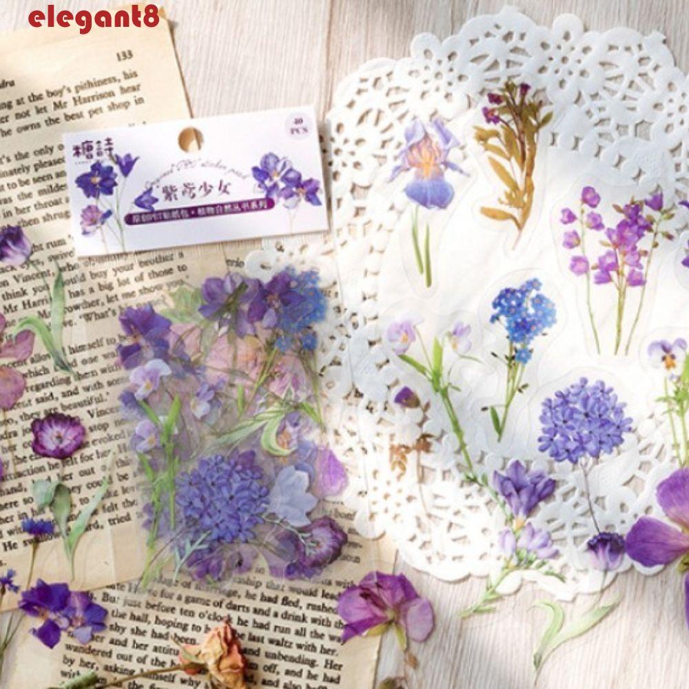 Miếng Dán PET Hình Hoa Trang Trí Sổ Tay Nhật Ký