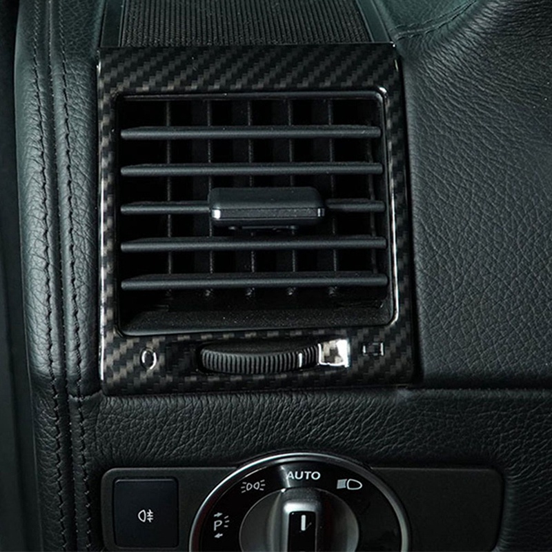 Set 2 Viền Bọc Máy Điều Hòa Xe Hơi Mercedes Benz G-Class W463 G500 2004-2018 Bằng Sợi Carbon