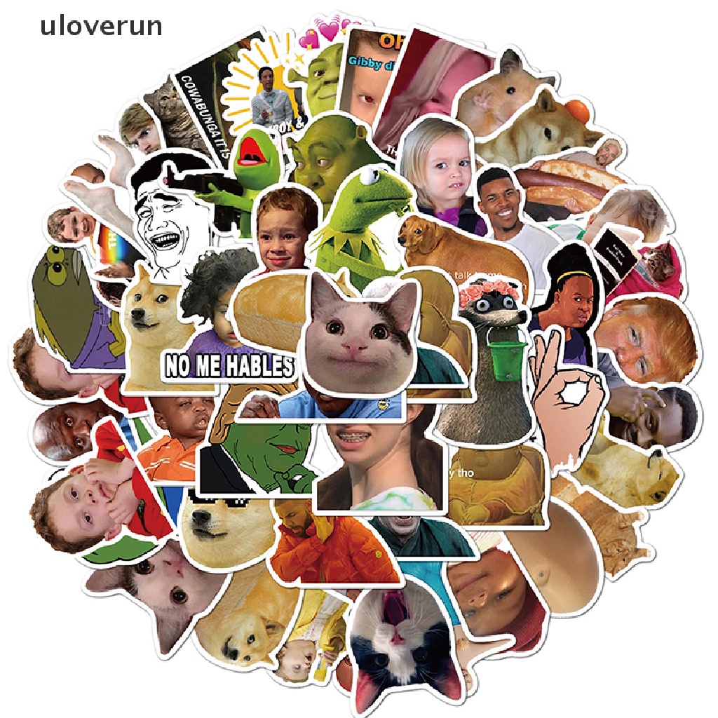 Bộ 50 Miếng Dán Chống Thấm Nước Hình Biểu Tượng Cảm Xúc Ngộ Nghĩnh Trang Trí Laptop Ván Trượt V