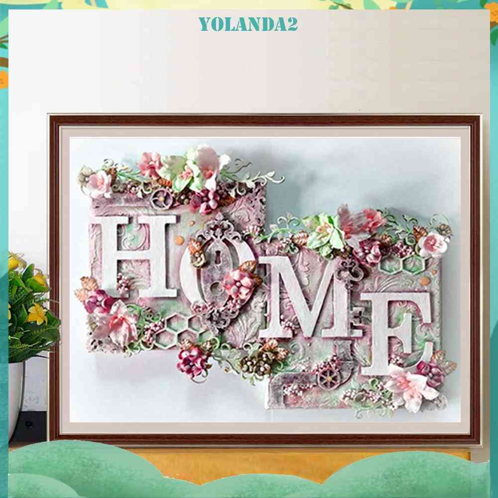 Tranh Đính Đá Kim Cương Toàn Bộ 5D DIY Hình Chữ Cái Trang Trí Nhà Cửa