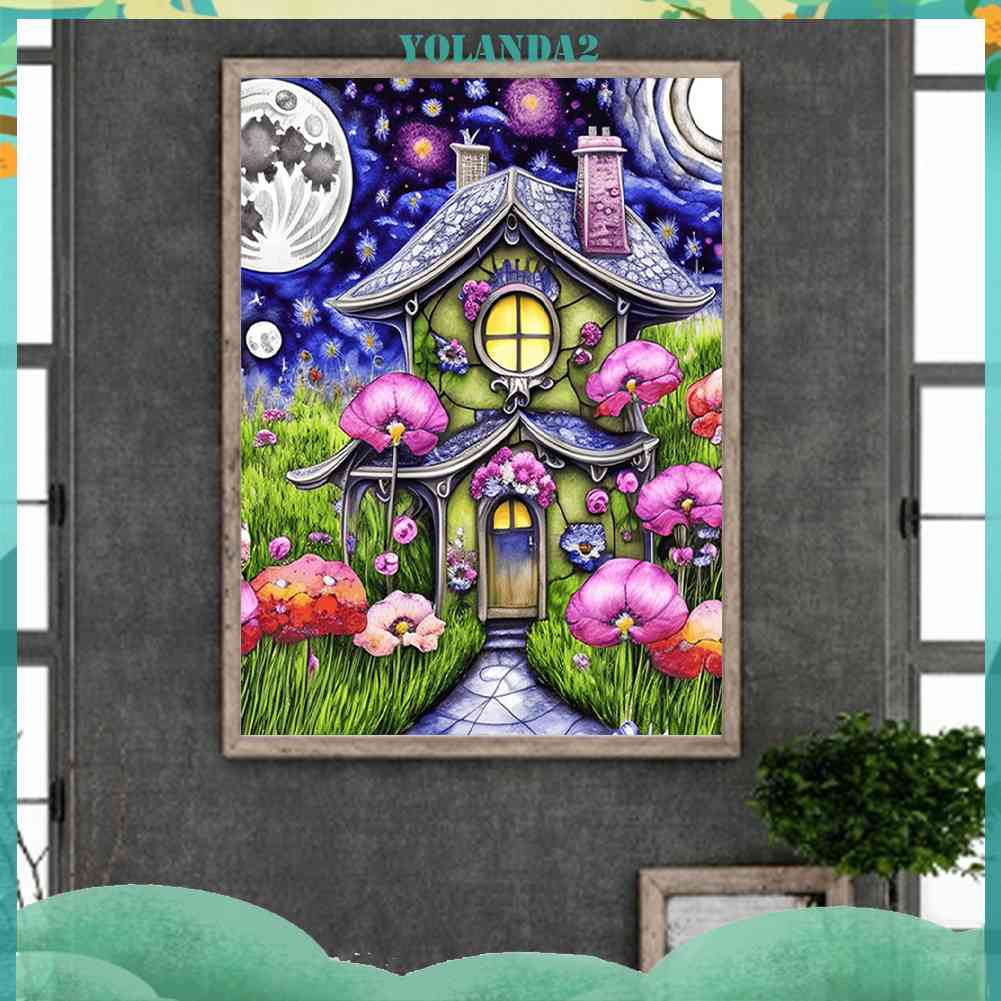 Tranh Đính Đá Kim Cương Toàn Bộ 5D DIY Hình Vẽ Ngôi Nhà