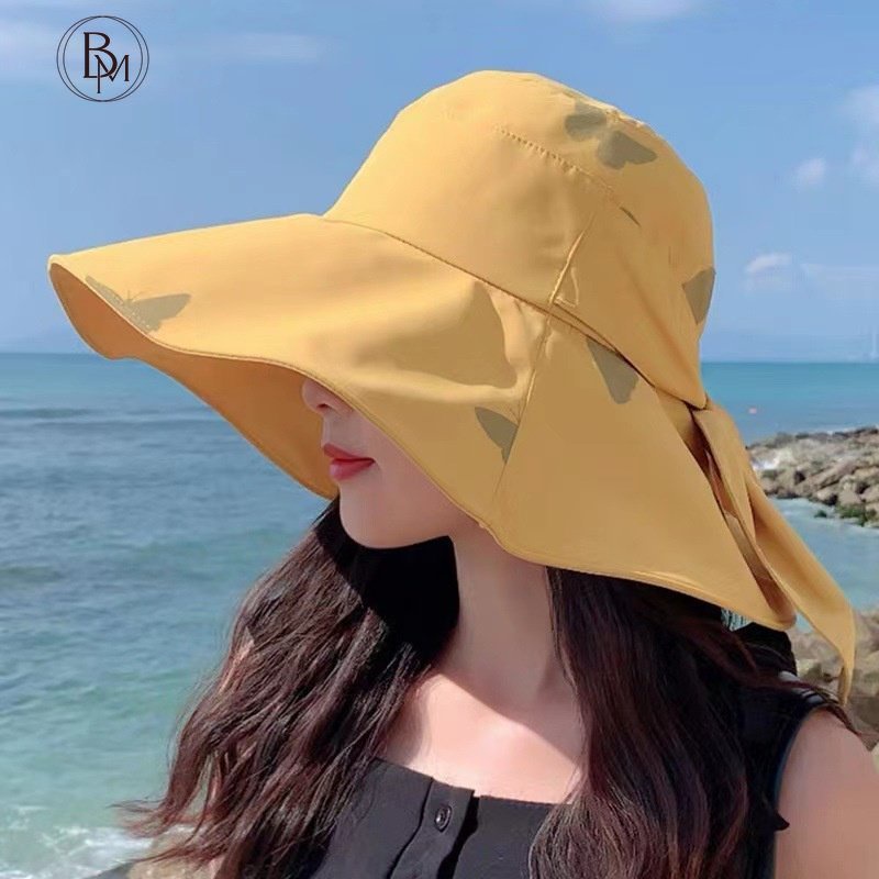 Mũ Chống Nắng Và Che Nắng In Họa Tiết Thắt Nơ Mới
