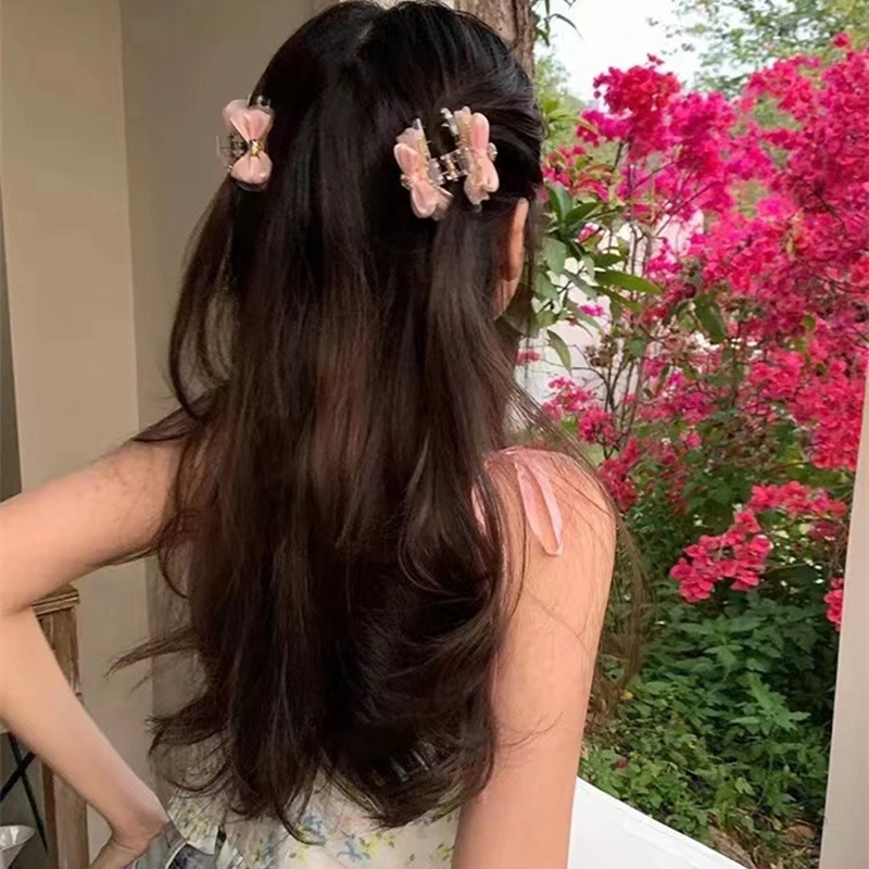 1 Kẹp Tóc Nơ Hồng Nhỏ Xinh Thời Trang Mùa Hè Cho Bạn Gái