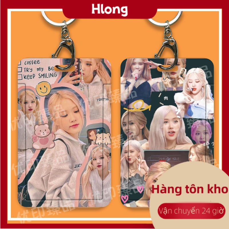 (Cuộc Sống Chất Lượng Cao) Ví Đựng Thẻ ID / Thẻ ID / Dây Đeo Cổ In Hình blackpink Park Chae Young rose Cho Học Sinh