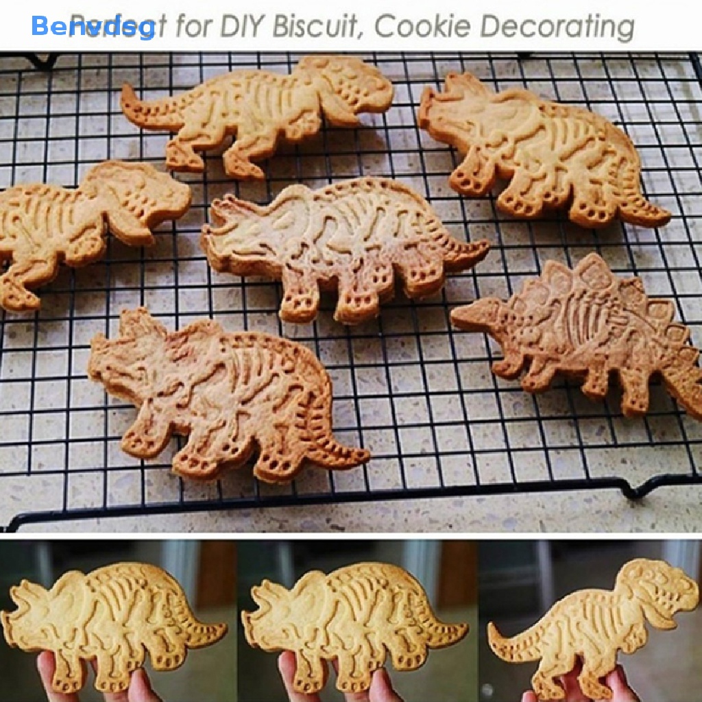 Bộ 3 Khuôn Cắt Bánh Quy Hình Khủng Long 3D Độc Đáo