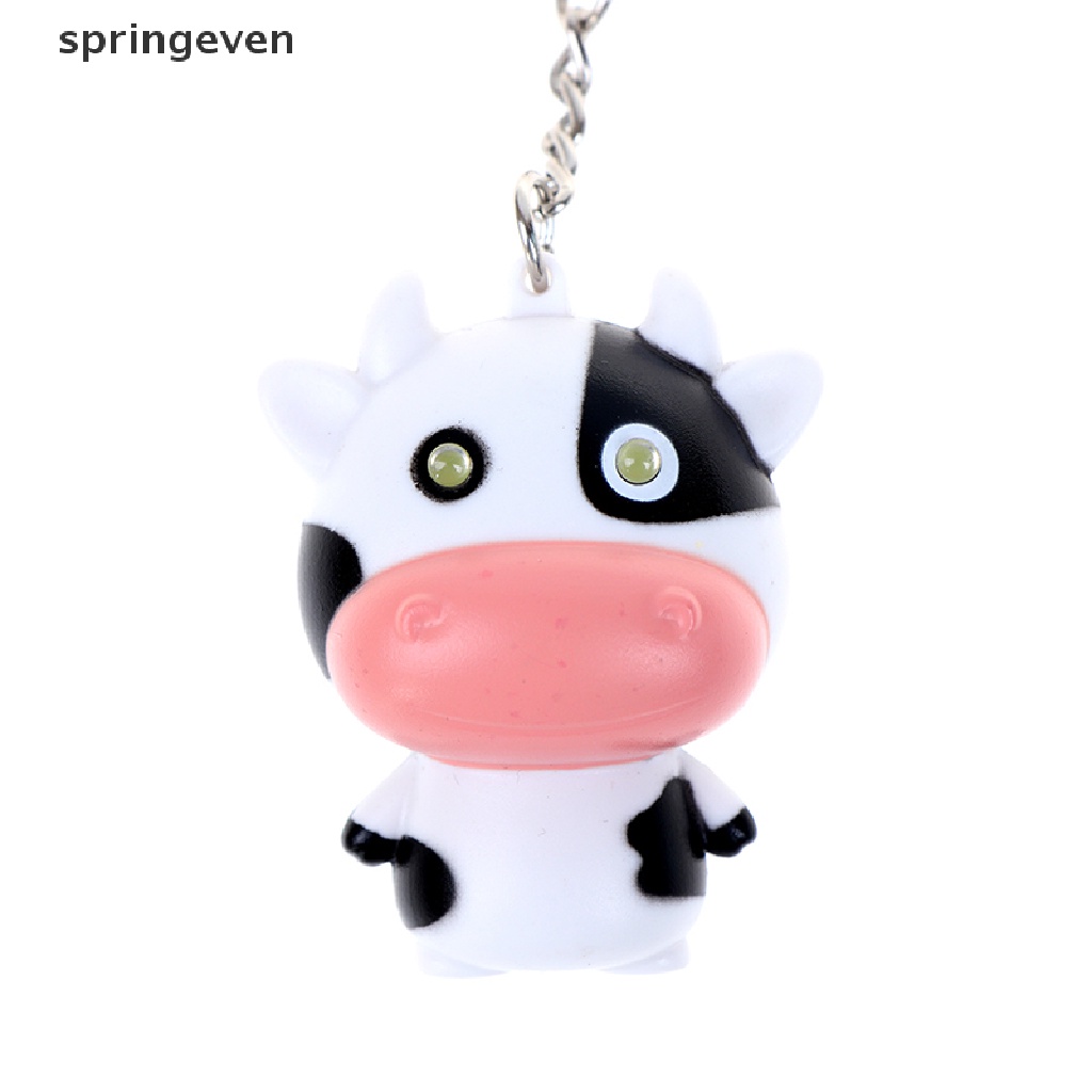 Móc Khóa Hình Bò Sữa Có Đèn LED Độc Đáo