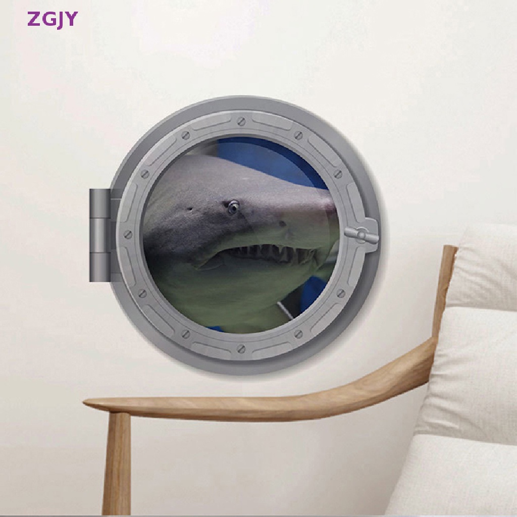 Sticker Dán Tường Nhà Tắm Chống Thấm Nước Hình Cá Mập Dưới Nước Độc Đáo Mới