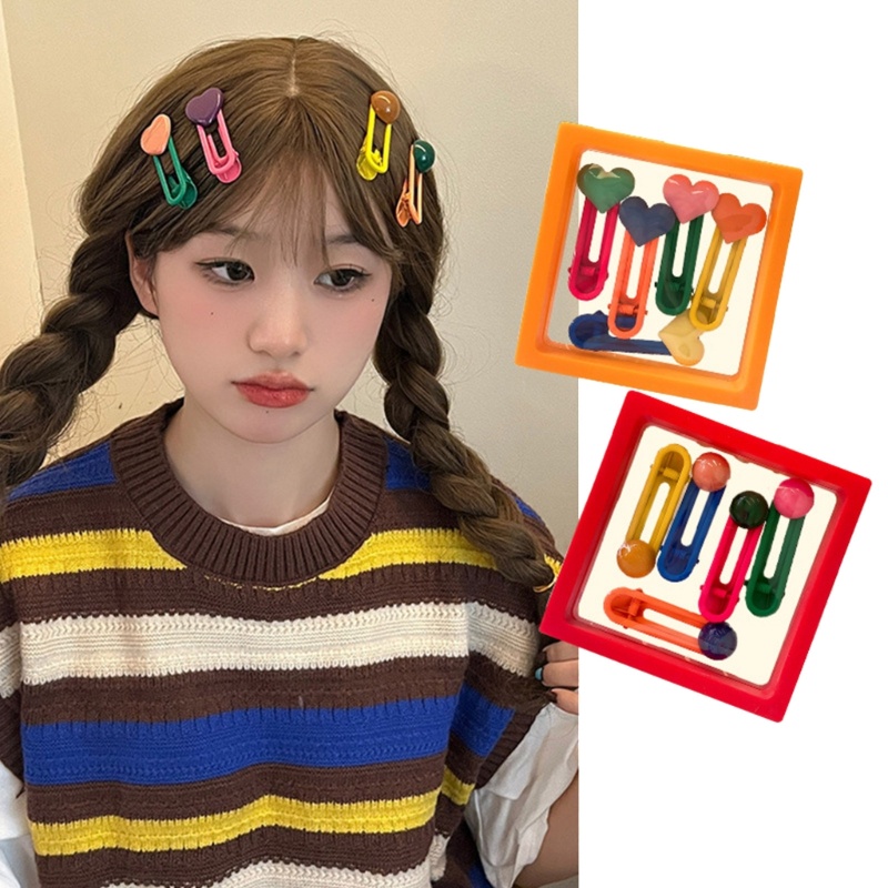 Kẹp Tóc Hình Tròn / Trái Tim Phong Cách Punk Cổ Điển Thời Trang Cho Nữ Y2K