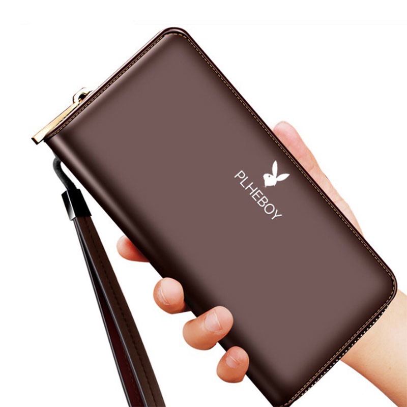 Ví Dài Cầm Tay Có Khóa Kéo Đa Năng Phong Cách Âu Mỹ Cho Nam