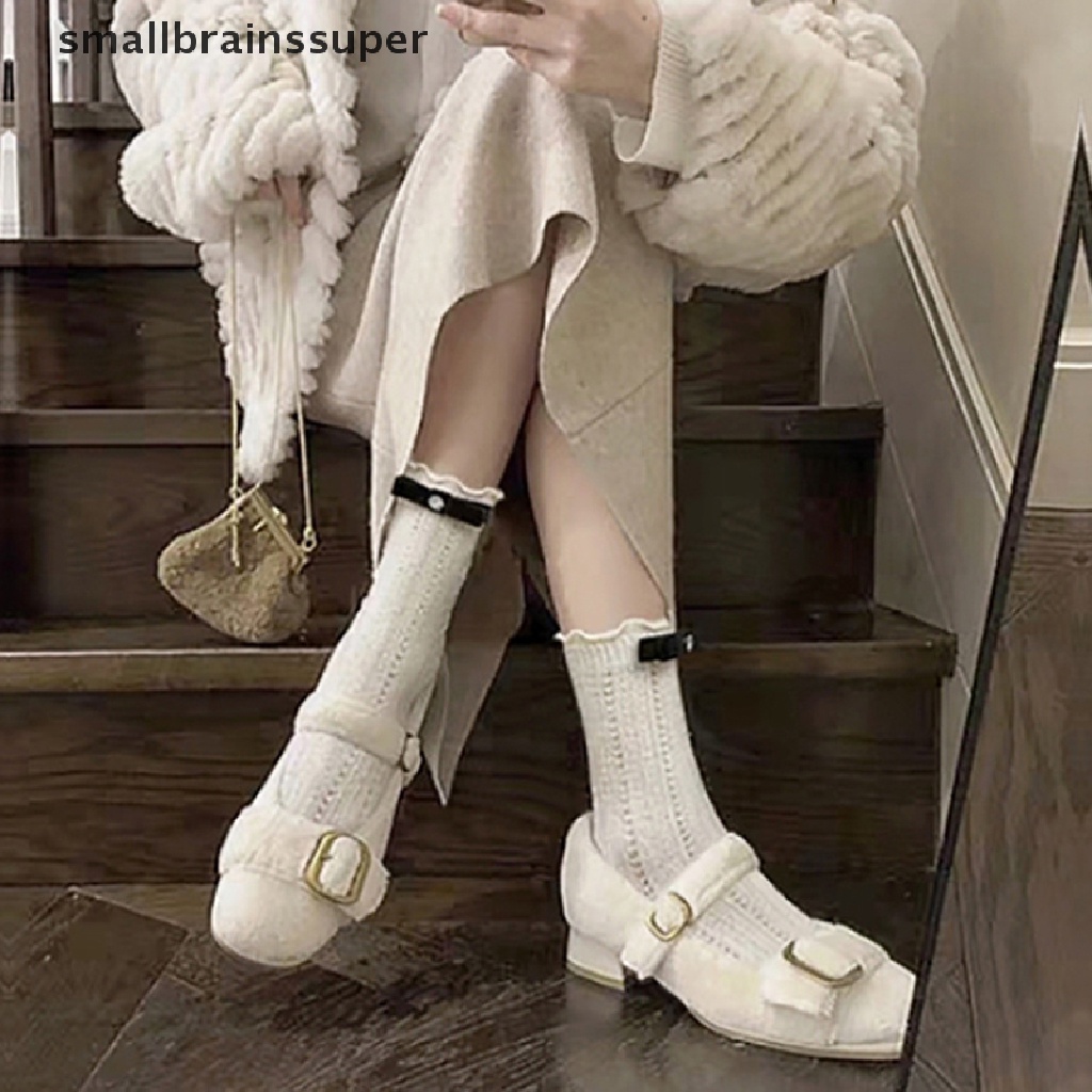 1 Đôi Tất Lưới Cotton Mềm Mại Đính Nơ Thời Trang Xuân Hè Cho Nữ