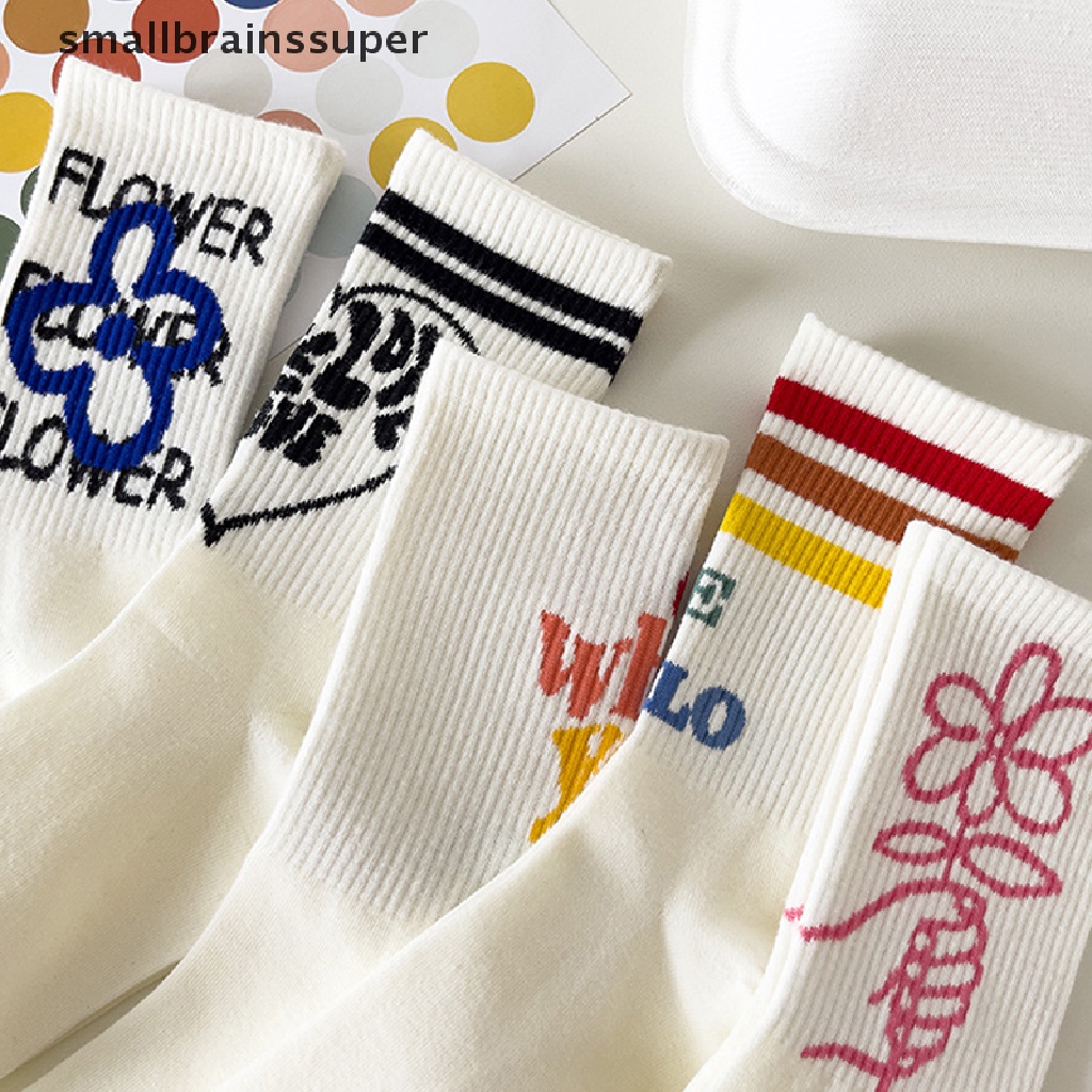 Vớ Cotton Giữ Nhiệt Họa Tiết Sọc Và Chữ Vui Nhộn Dành Cho Nữ SBS