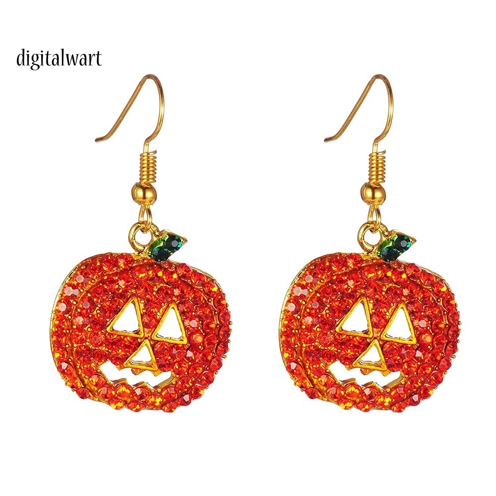 Kỹ Thuật Số| Bông Tai DạNg DàI HìNh Quả Bí Ngô ĐíNh Đá