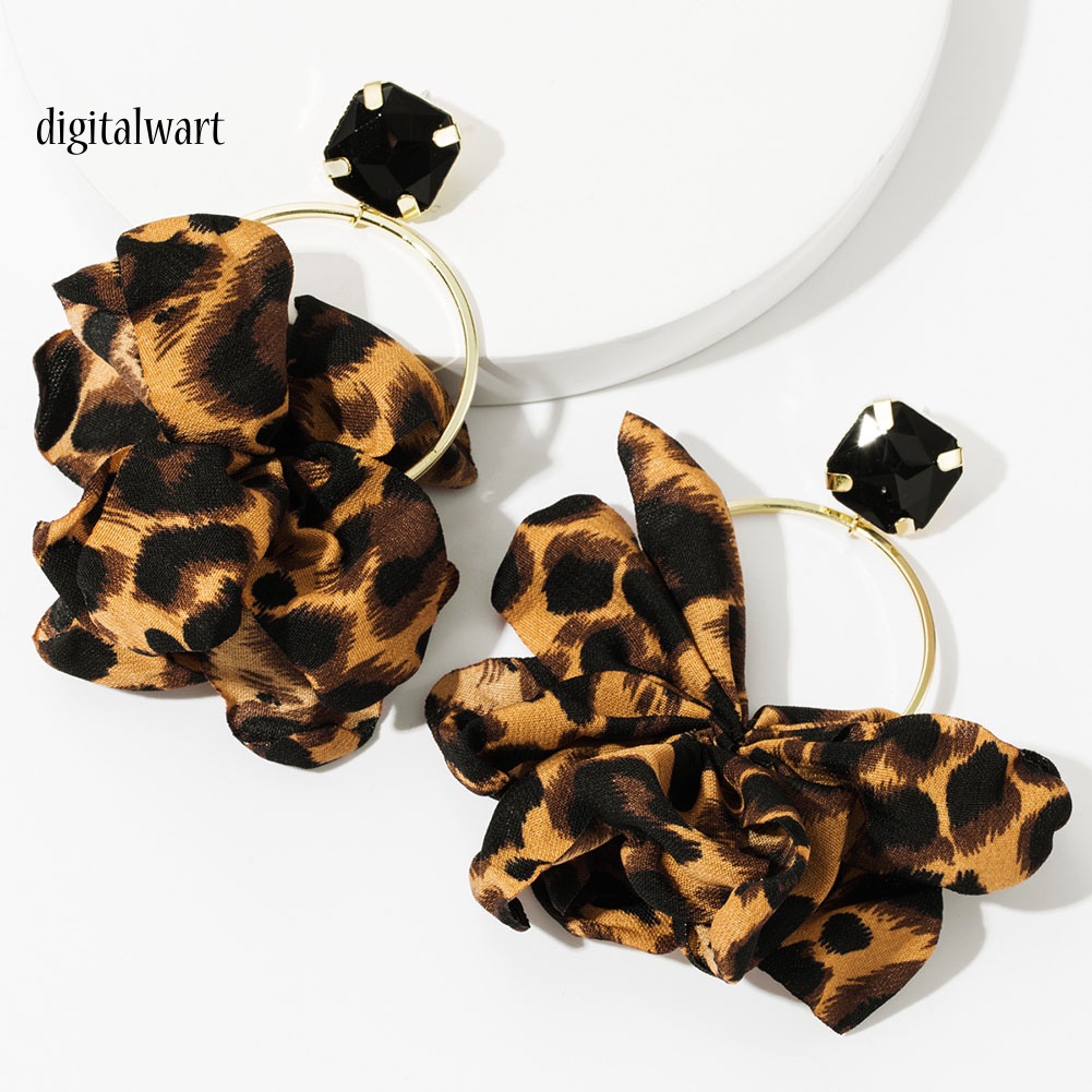 Kỹ Thuật Số| Bông Tai HợP Kim HọA TiếT Da BáO ĐíNh Đá ThờI Trang