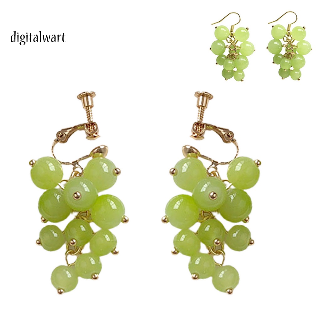 Kỹ Thuật Số| 1 Cặp Khuyên Tai Dạng Móc Xỏ Hạt Tròn Không Xỏ Lỗ