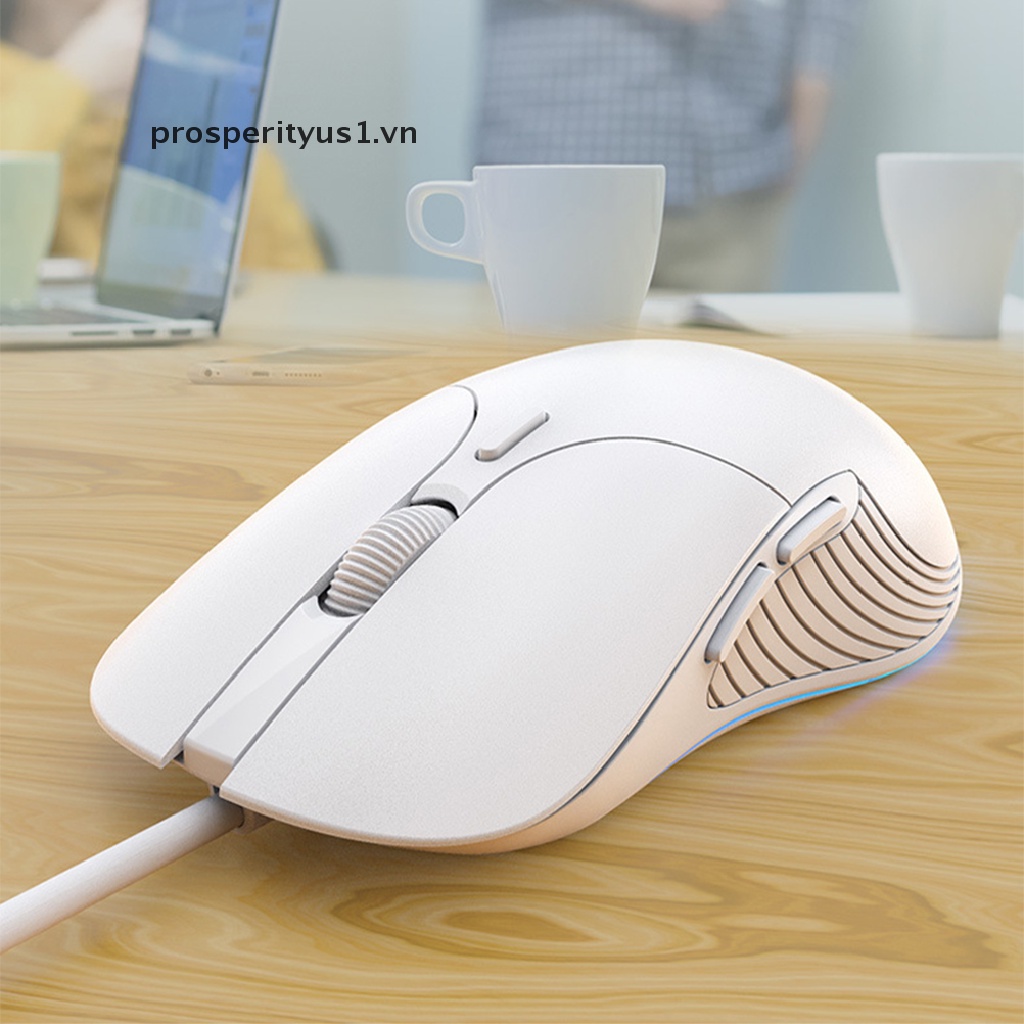 Chuột Chơi Game Chuyên Nghiệp prosperityus1 6 Nút Bấm 4800 DPI Có Đèn LED Và Phụ Kiện