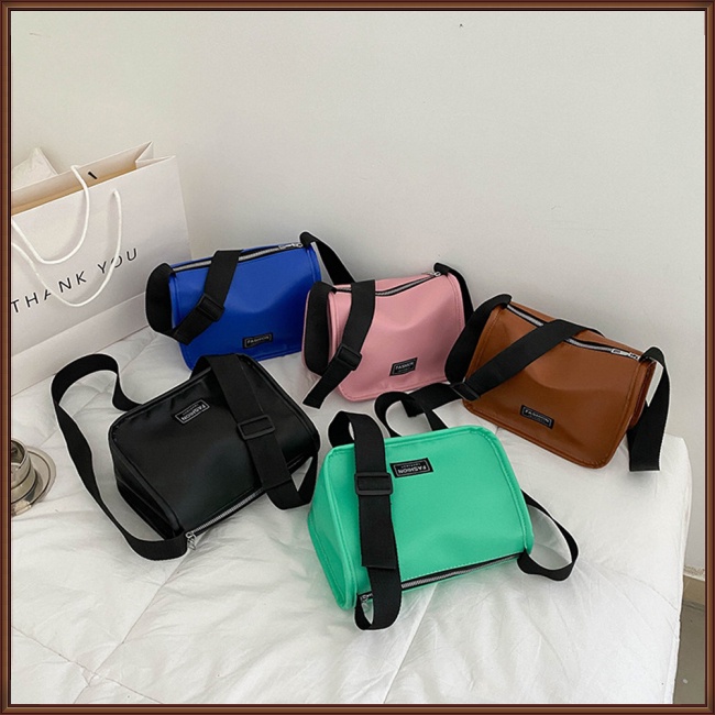 Túi Đeo Chéo Vai Bằng Da Nhân Tạo Màu Trơn Thời Trang Sành Điệu Cho Nữ