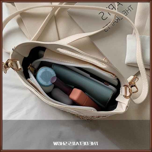 Túi Đeo Chéo Dệt Tay Phong Cách Bohemian Ngọt Ngào Cho Nữ