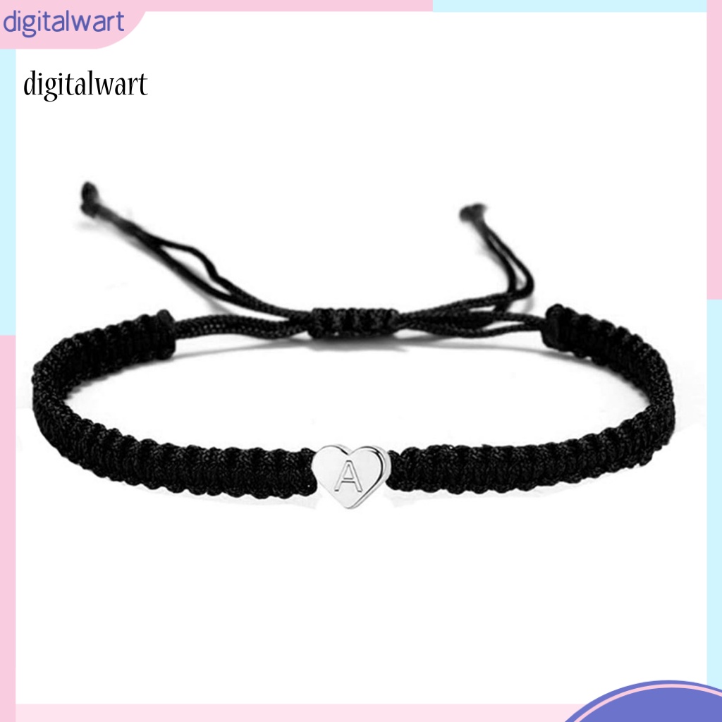 Kỹ Thuật Số| Vòng Tay Dây Bện Co Giãn Mặt 26 Chữ Cái Tùy Chỉnh Thời Trang Cho Cặp Đôi