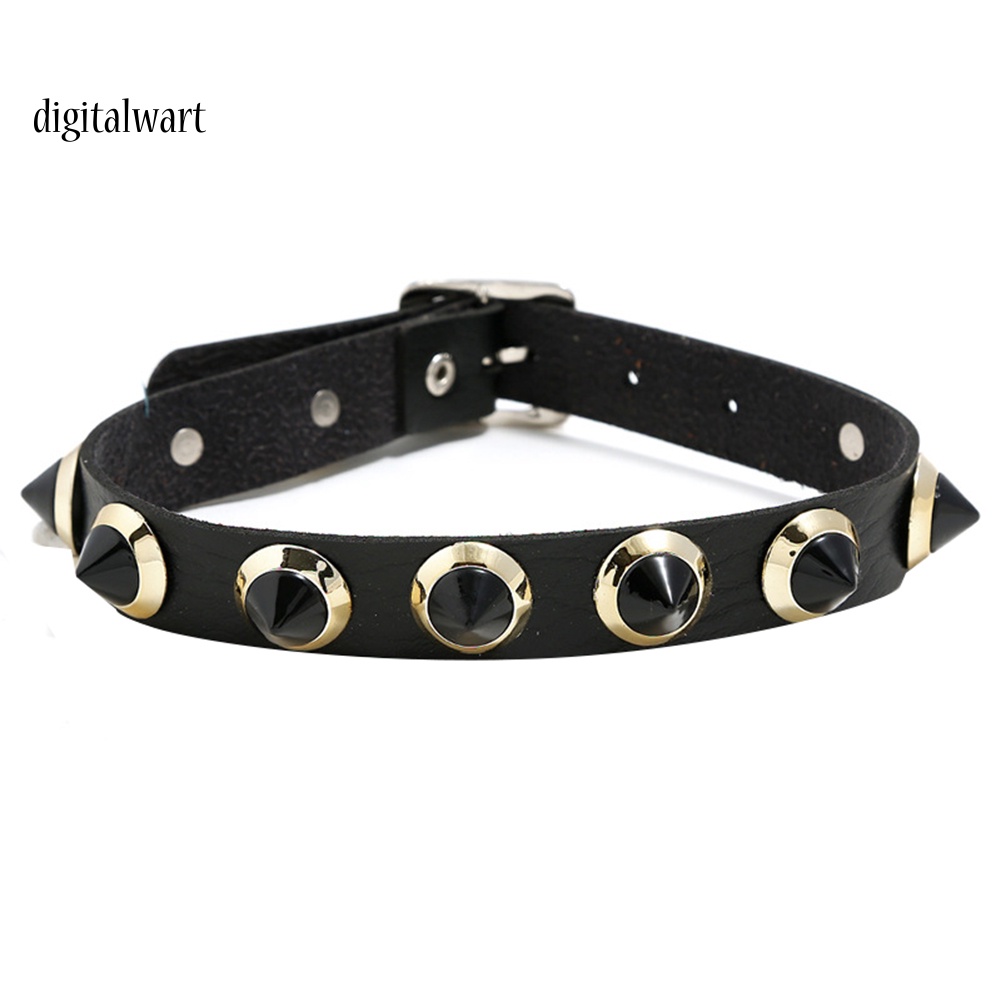Kỹ Thuật Số| Vòng Cổ Choker Da Đính Đinh Tán Phong Cách Punk Phá Cách Dành Cho Nữ