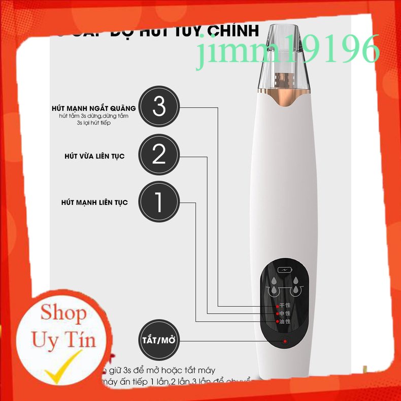 Máy Hút Mụn Đầu Đen, Trứng Cá Cầm Tay T-RA Cao Cấp Thế Hệ Mới An Toàn Cho Da - (jimmychan168)