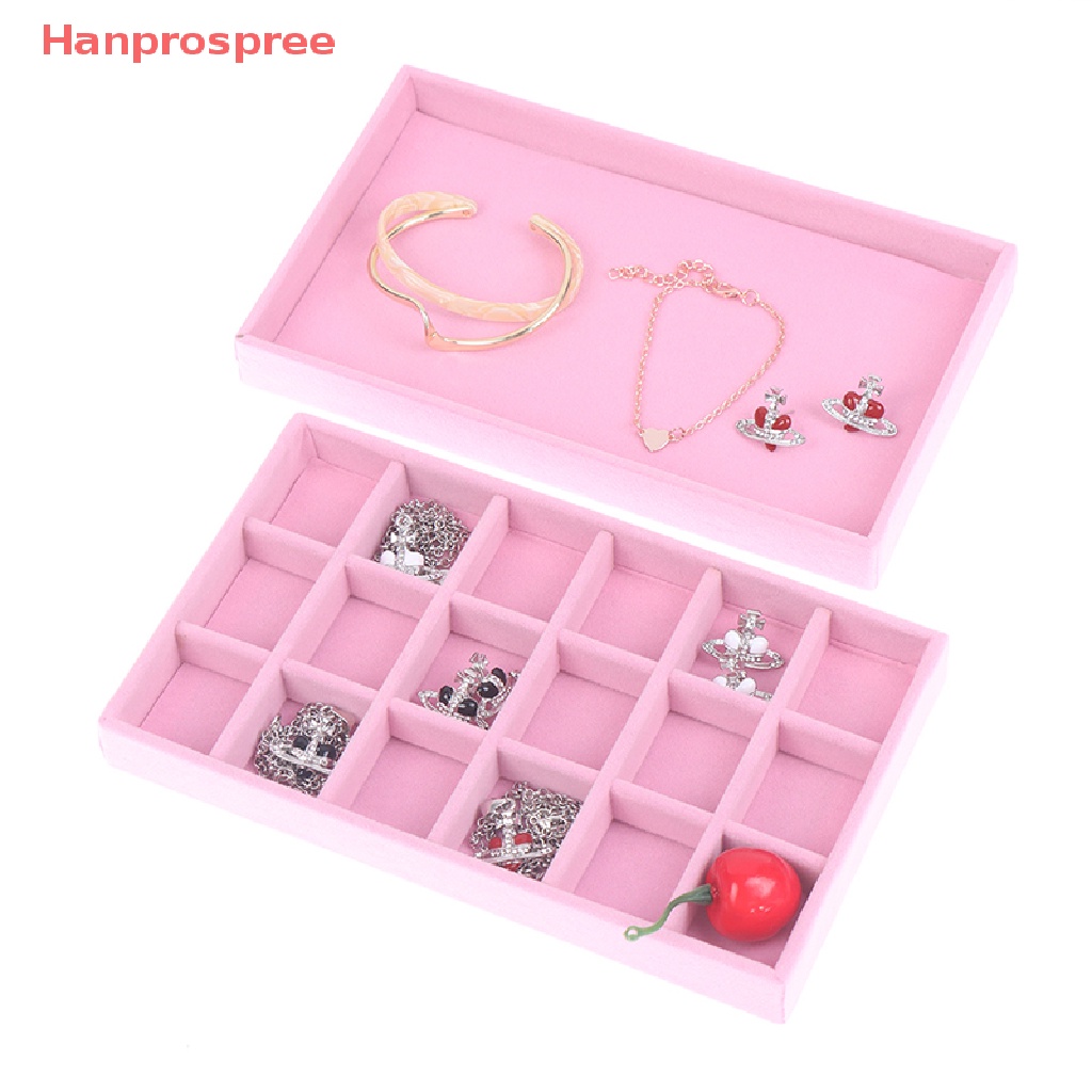 Hanprospree > Khay Trưng Bày Trang Sức Bằng Nhung Màu Hồng Có Thể Xếp Chồng Lên Nhau