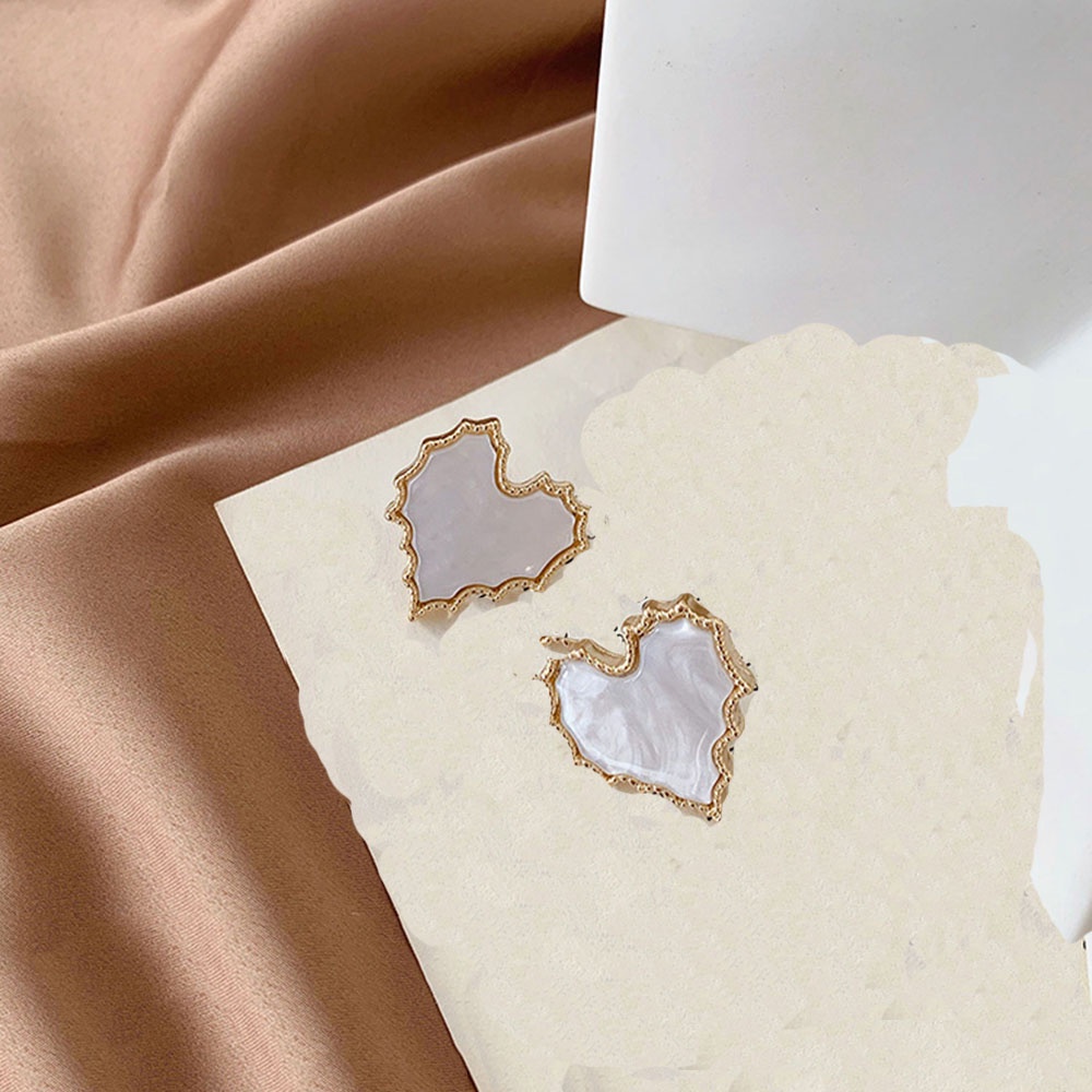 Bông Tai Dạng Kẹp Đính Hạt Ngọc Trai Nhân Tạo Hình Tròn / Vuông Lớn Bằng Nhựa Thời