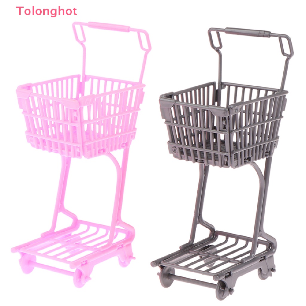Mô Hình Xe Đẩy Mua Sắm Mini Thời Trang Cho Nhà Búp Bê