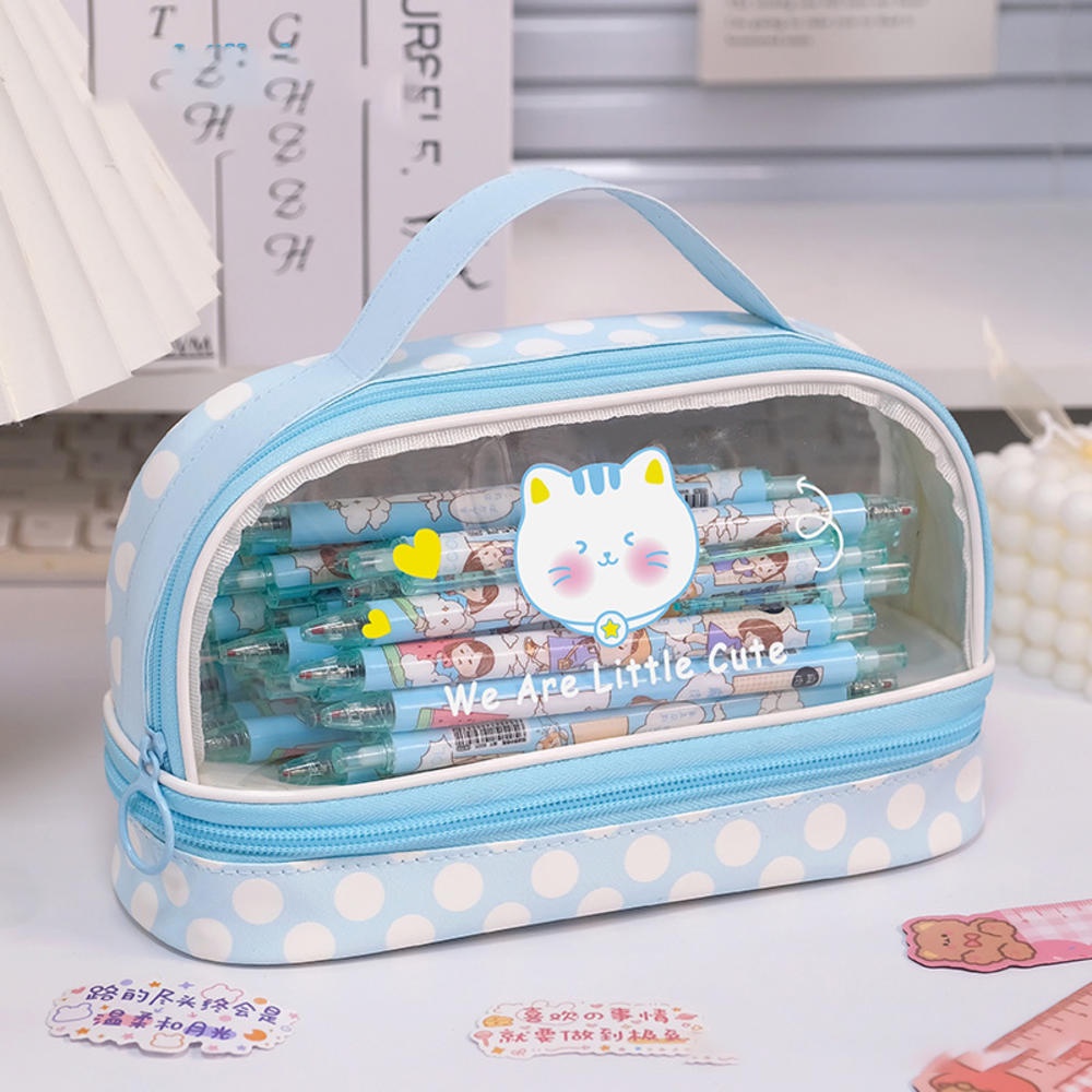 Túi Đựng Bút Cầm Tay Cỡ Lớn In Hoạt Hình Dễ Thương Cho Học Sinh