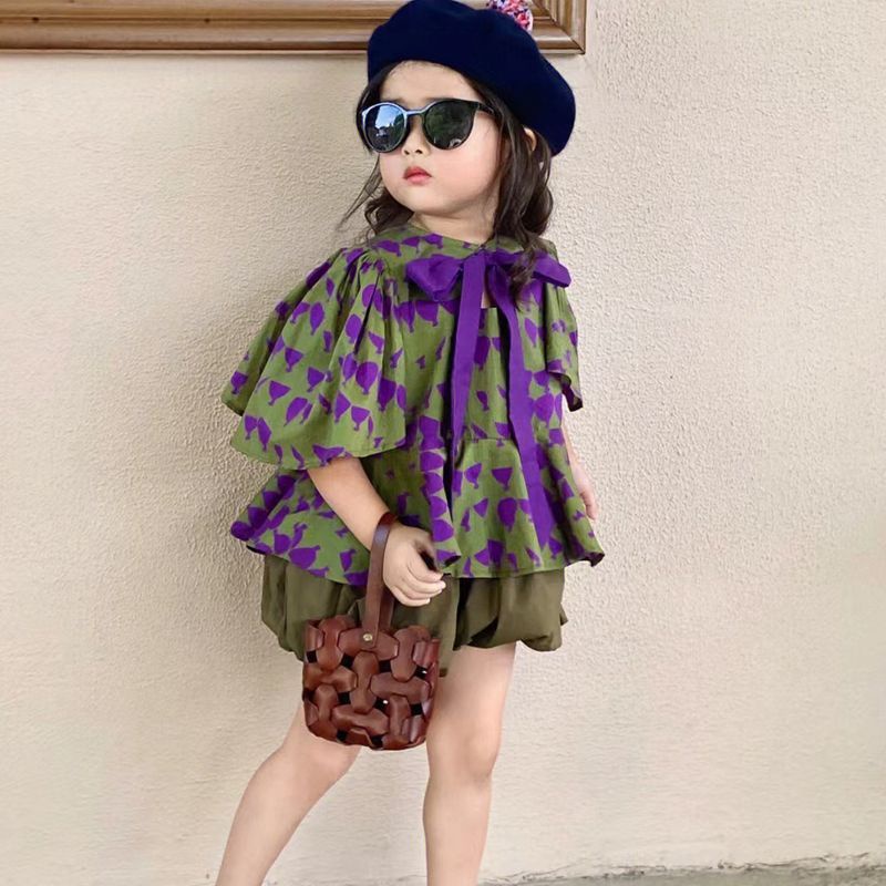 Bộ Đồ Thời Trang Mùa Hè Hai Mảnh Thoáng Khí Thoải Mái Phong Cách Hàn Quốc Cho Bé Gái