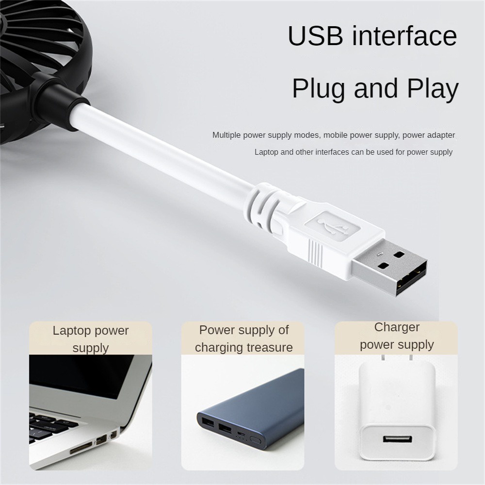 AUBESS Quạt Usb Làm Mát Tiện Ích Linh Hoạt Yên Tĩnh Điều Chỉnh Xoay 360 Độ Mùa Hè Để Bàn Văn Phòng Máy Tính Xách Tay