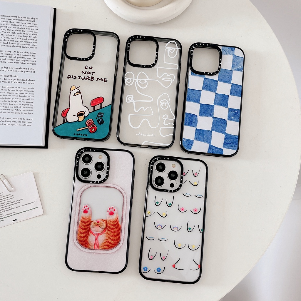 Ốp Điện Thoại Acrylic Cứng In Hình Phác Thảo Cho iPhone 15 14 13 12 11 Pro Max Plus